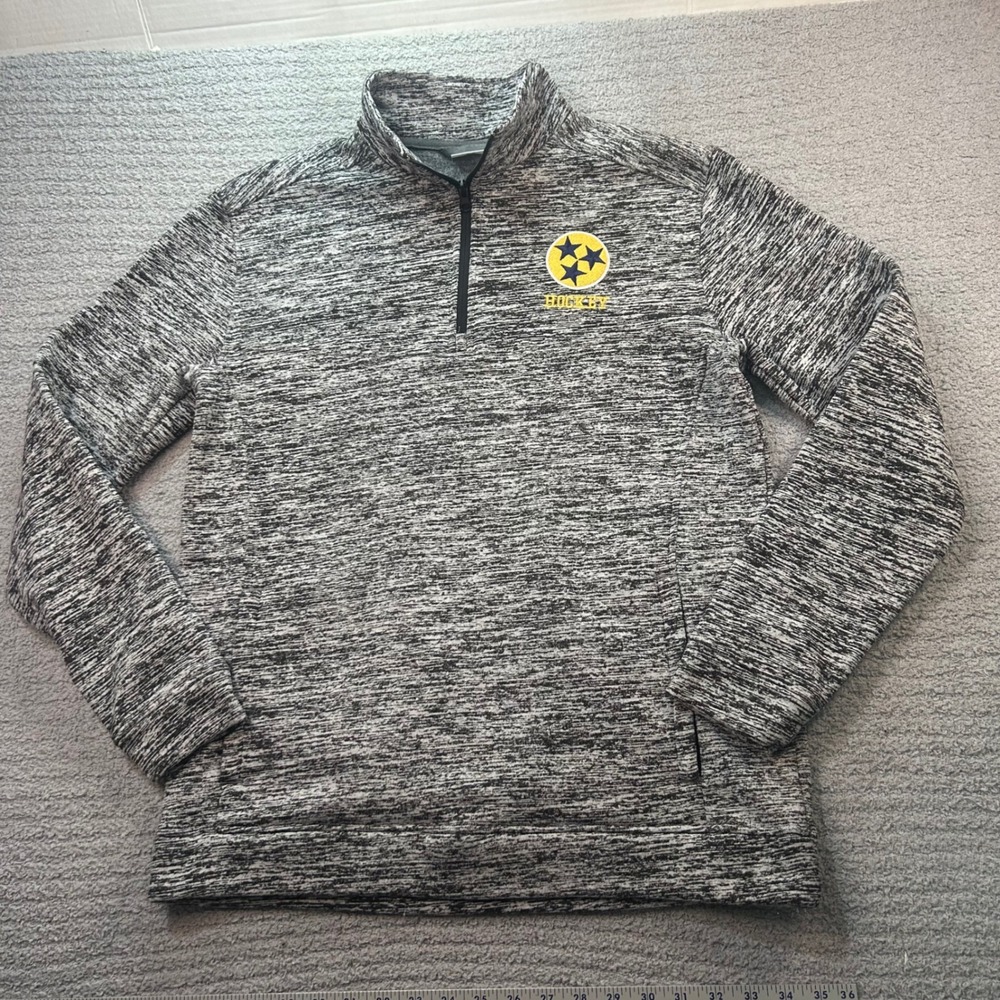 Authentic Hockey Quarter Zip Pullover Marled Grey Size M Gorpcore Sporty Street